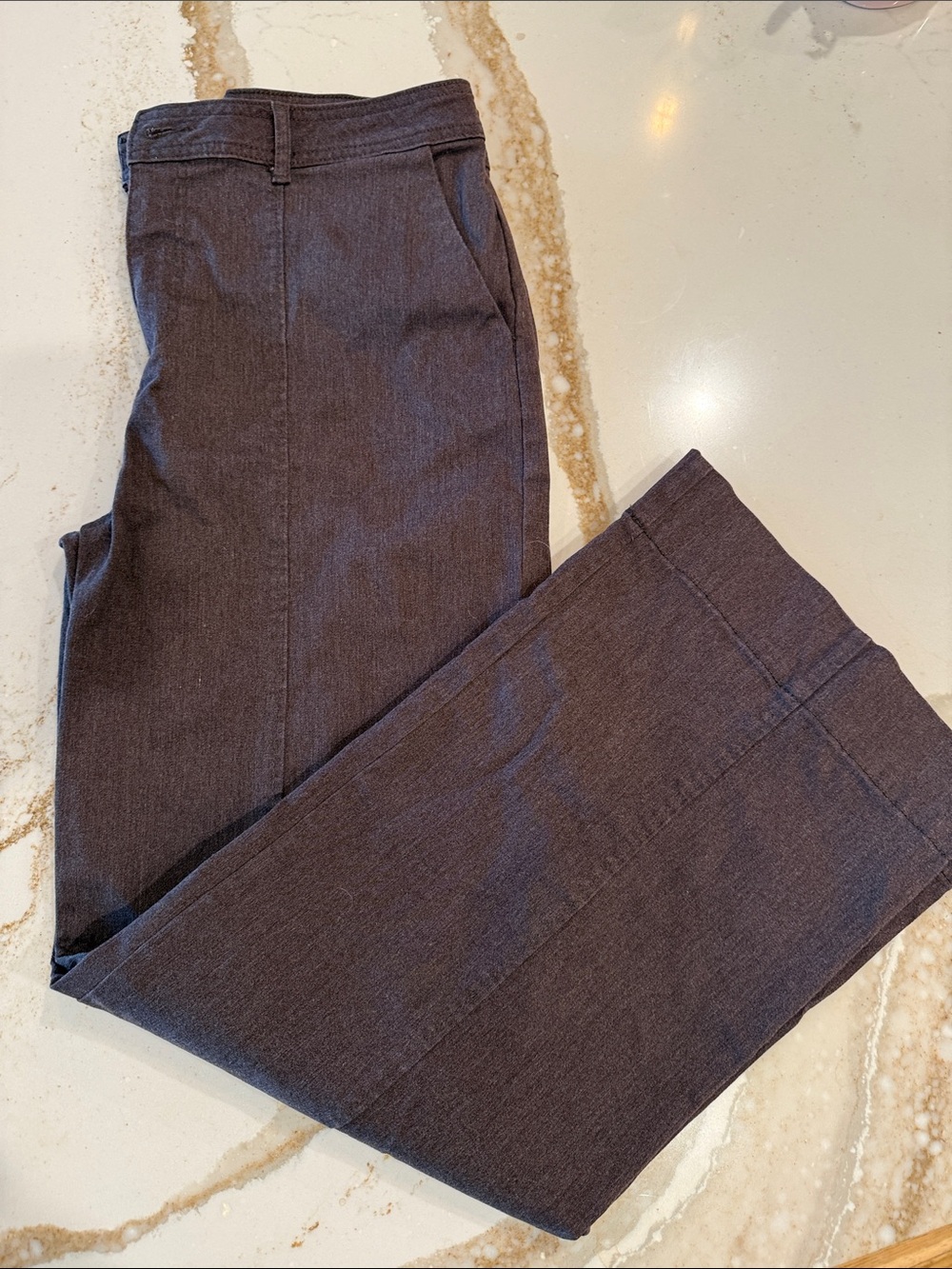 bagatelle Dark Charcoal Gray Straight Leg Trousers